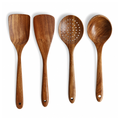4-Piece Small Leaf Acacia Wood Utensil Set